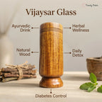 Vijaysar Glass Wooden Tumbler for Diabetes Control