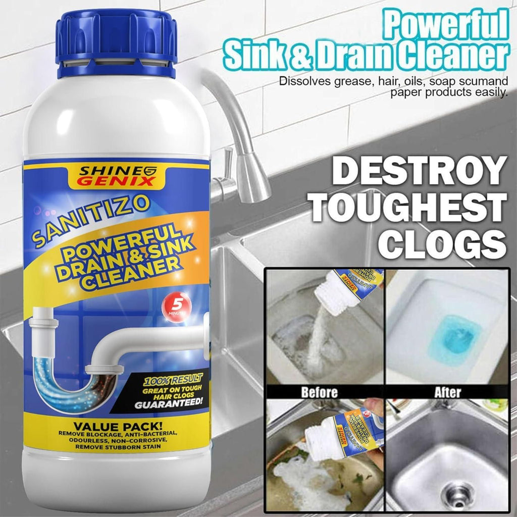 Sanitizo Powerful Drain & Sink Cleaner Powder 100 gm Each(Pack of 4)