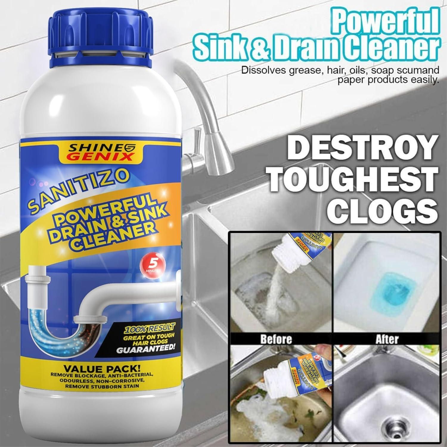 Sanitizo Powerful Drain & Sink Cleaner Powder 100 gm Each(Pack of 4)