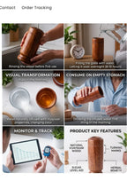 Vijaysar Glass Wooden Tumbler for Diabetes Control
